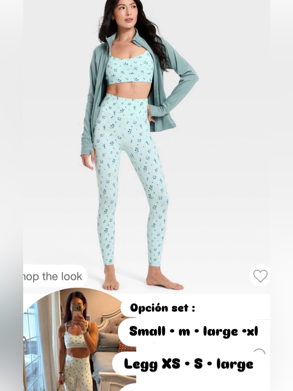 all in motion Light Mint Floral High-Rise Leggings